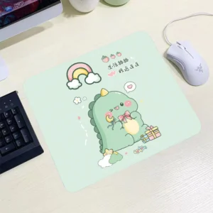 แผ่นรองเม้าส์ Mouse Pad กันน้ำ ลายการ์ตูน สีเขียว
