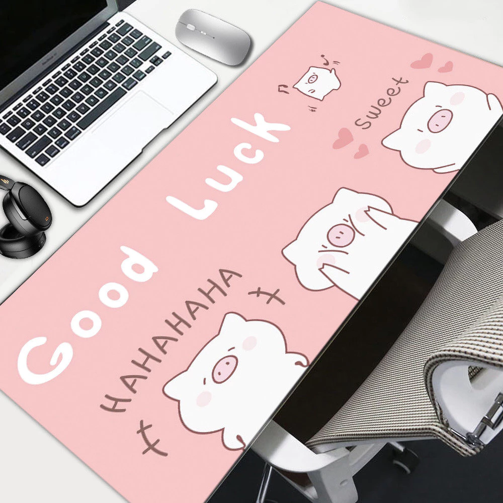 แผ่นรองเมาส์ ขนาดใหญ่ ลายหมูสีชมพู
