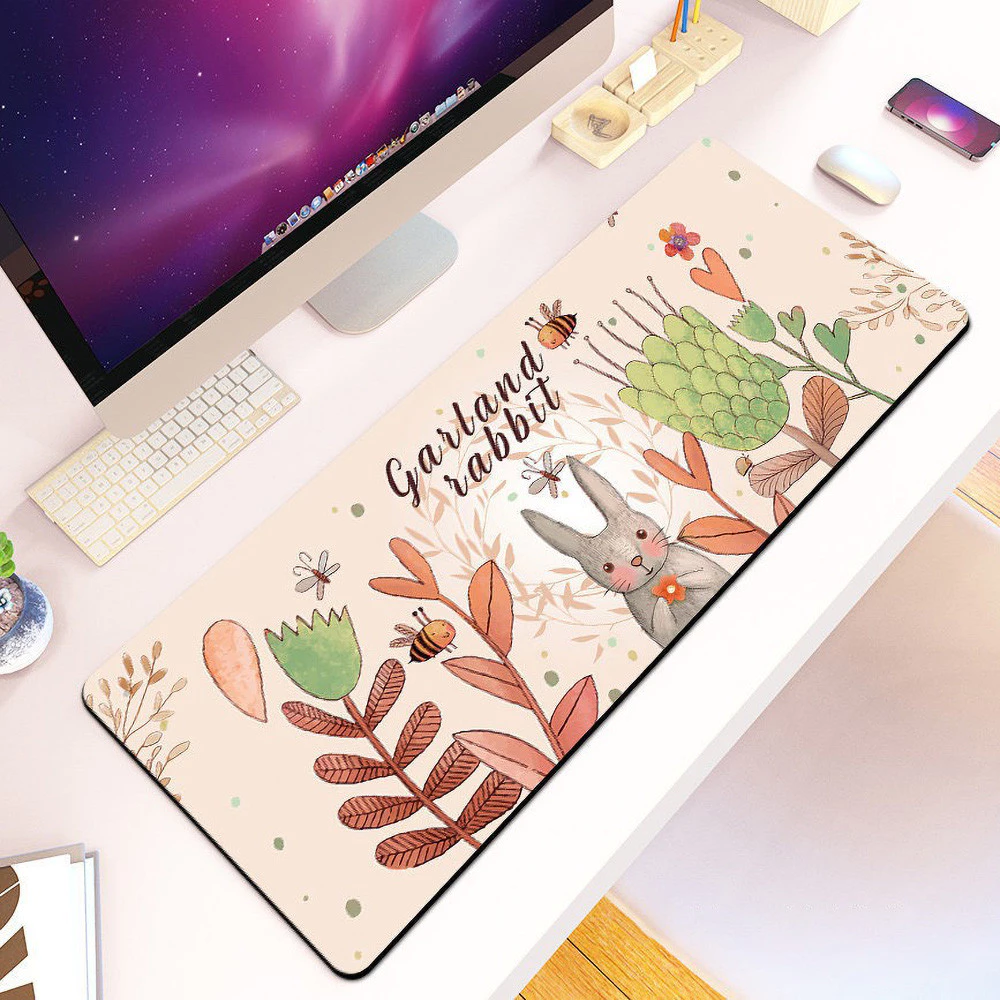 แผ่นรองเมาส์ ขนาดใหญ่ ลายกระต่ายน่ารัก