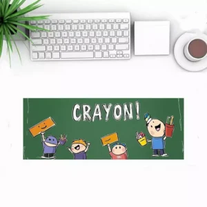 แผ่นรองเมาส์ สีเขียว ลายเด็กน่ารัก ขนาดใหญ่ วางเต็มโต๊ะ ขนาด หนา 3 mm