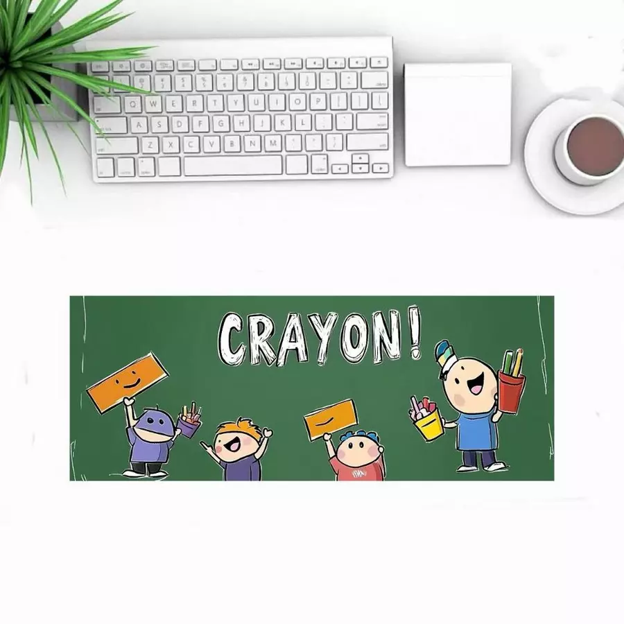 แผ่นรองเมาส์ สีเขียว ลายเด็กน่ารัก ขนาดใหญ่ วางเต็มโต๊ะ ขนาด หนา 3 mm