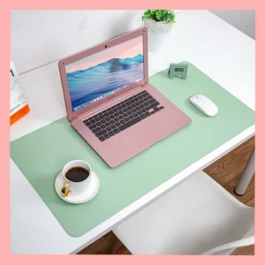 Mouse Pad แผ่นรองเมาส์สีพื้น/ สีเขียวอ่อน แผ่นรองเมาส์ขนาดใหญ่ หนัง PU มีหลายขนาด แผ่นรองกันน้ำ 21 * 25.5 CM.