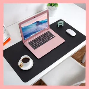 Mouse Pad แผ่นรองเมาส์สีพื้น/ สีดำ แผ่นรองเมาส์ขนาดใหญ่ หนัง PU มีหลายขนาด แผ่นรองกันน้ำ 21 * 25.5 CM.