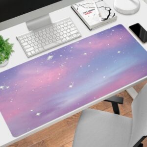 Kawaii แผ่นรองเมาส์ HD พิมพ์ลายน่ารัก สีม่วง สําหรับเล่นเกม