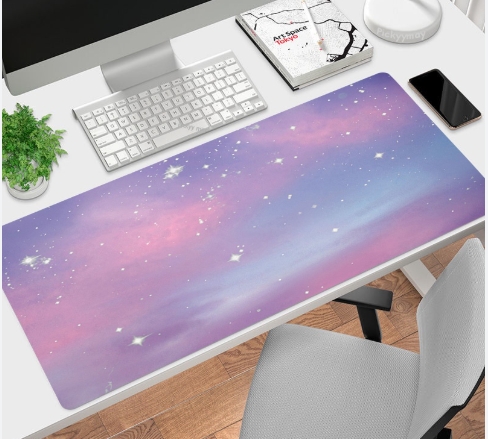 Kawaii แผ่นรองเมาส์ HD พิมพ์ลายน่ารัก สีม่วง สําหรับเล่นเกม