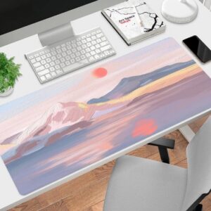 Kawaii แผ่นรองเมาส์ HD พิมพ์ลายภูเขา สําหรับเล่นเกม