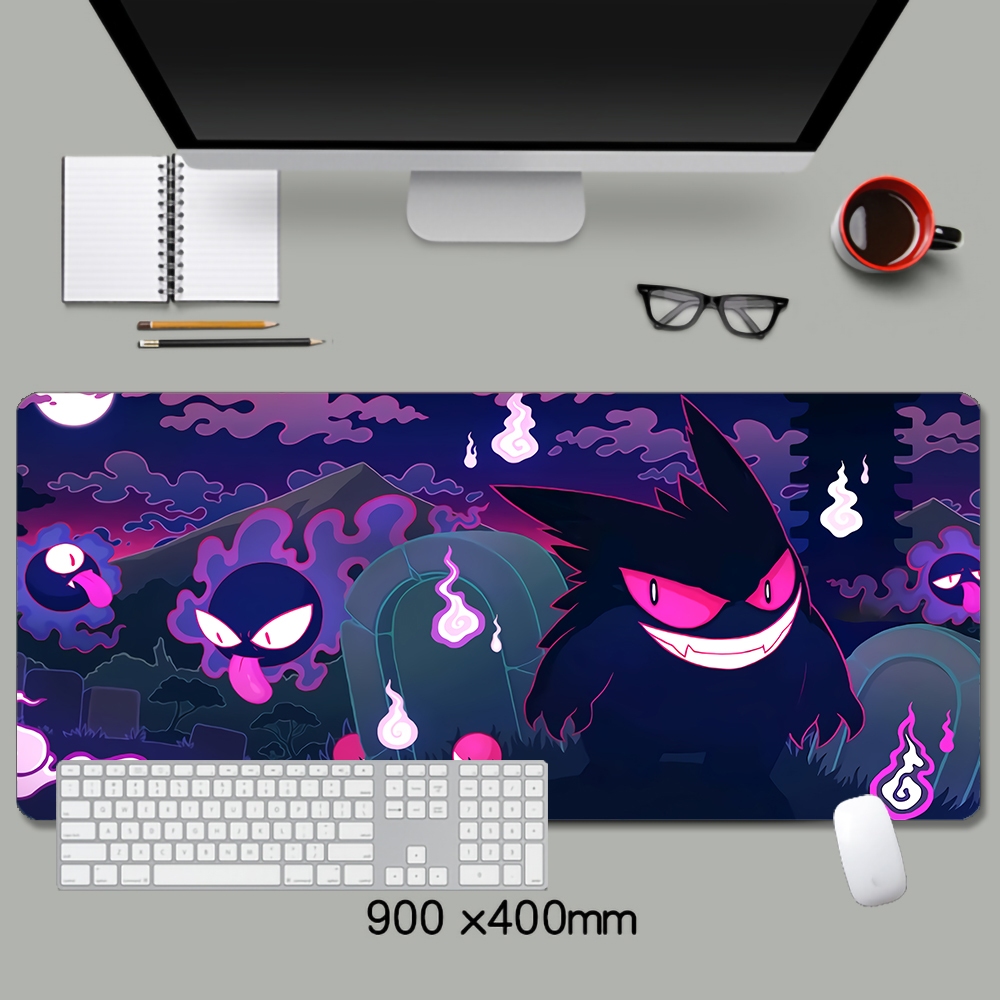 แผ่นรองโต๊ะ Gengar แผ่นรองโต๊ะอะนิเมะ แผ่นรองเมาส์เกมมิ่ง XL แผ่นรองเมาส์ขนาดใหญ่พิเศษ แผ่นรองเมาส์เกมมิ่ง แผ่นรองแป้นพิมพ์ แผ่นรองโต๊ะ ของขวัญสำหรับเกมเมอร์
