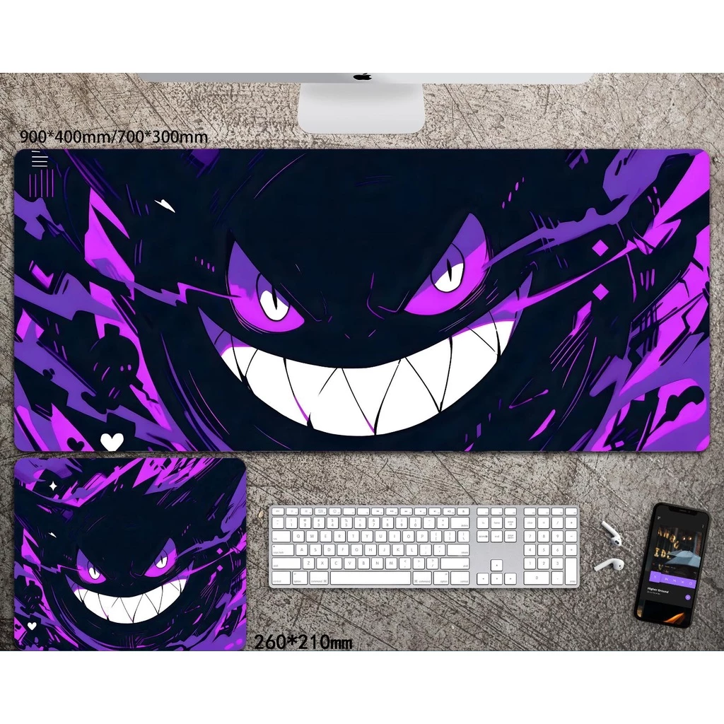 [700 * 300] แผ่นรองเมาส์ ลายมอนเตอร์สีม่วง แบบ2 แบบหนา โอเวอร์ล็อก ขนาดใหญ่ สําหรับเล่นเกม คีย์บอร์ด แล็ปท็อป คอมพิวเตอร์ โต๊ะ