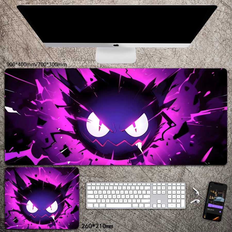 [700 * 300] แผ่นรองเมาส์ ลายมอนเตอร์สีม่วง แบบหนา โอเวอร์ล็อก ขนาดใหญ่ สําหรับเล่นเกม คีย์บอร์ด แล็ปท็อป คอมพิวเตอร์ โต๊ะ
