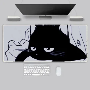 แผ่นรองเมาส์ / Desk Mat แผ่นใหญ่ Gaming Mousepad รูปแมวดำ